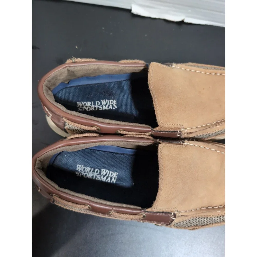 BASS PRO WORLDWIDE SPORTSMAN NANTUCKET SLIP-ON BOAT SHOES MENS SIZE 8M VGC
